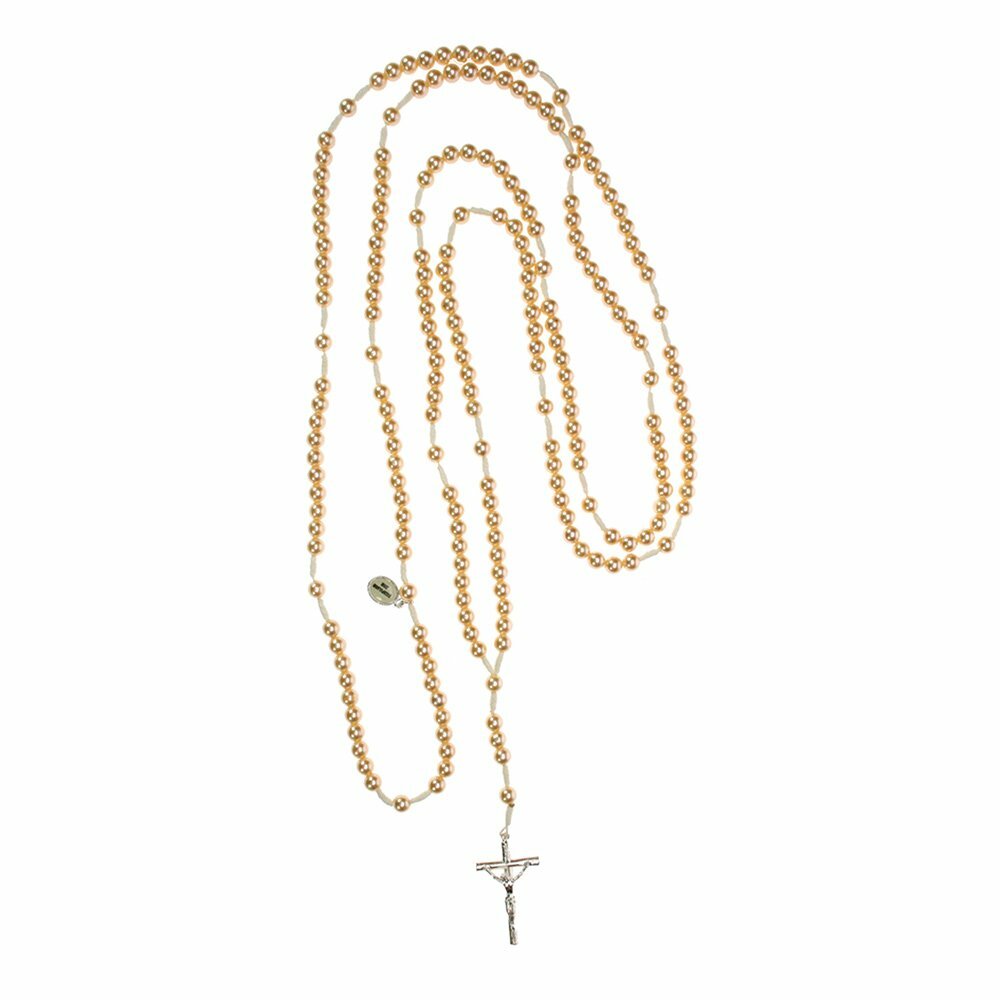 Original Escapulario Rosary Chain long, Pearl
