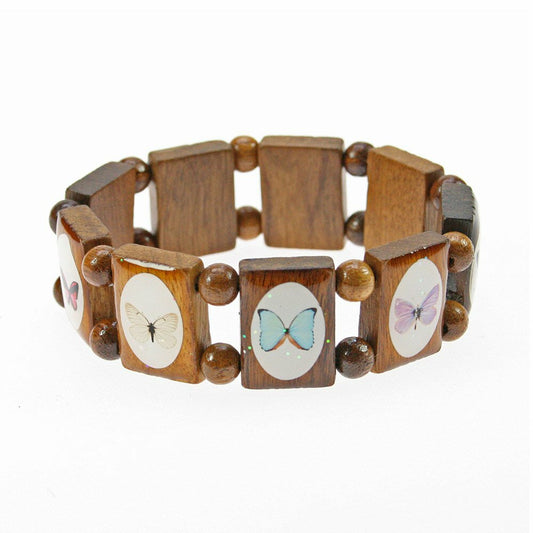 Original Escapulario butterfly wooden bracelet brown S/M