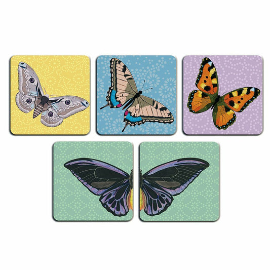 Lot de 5 sous-verres PAPILLONS