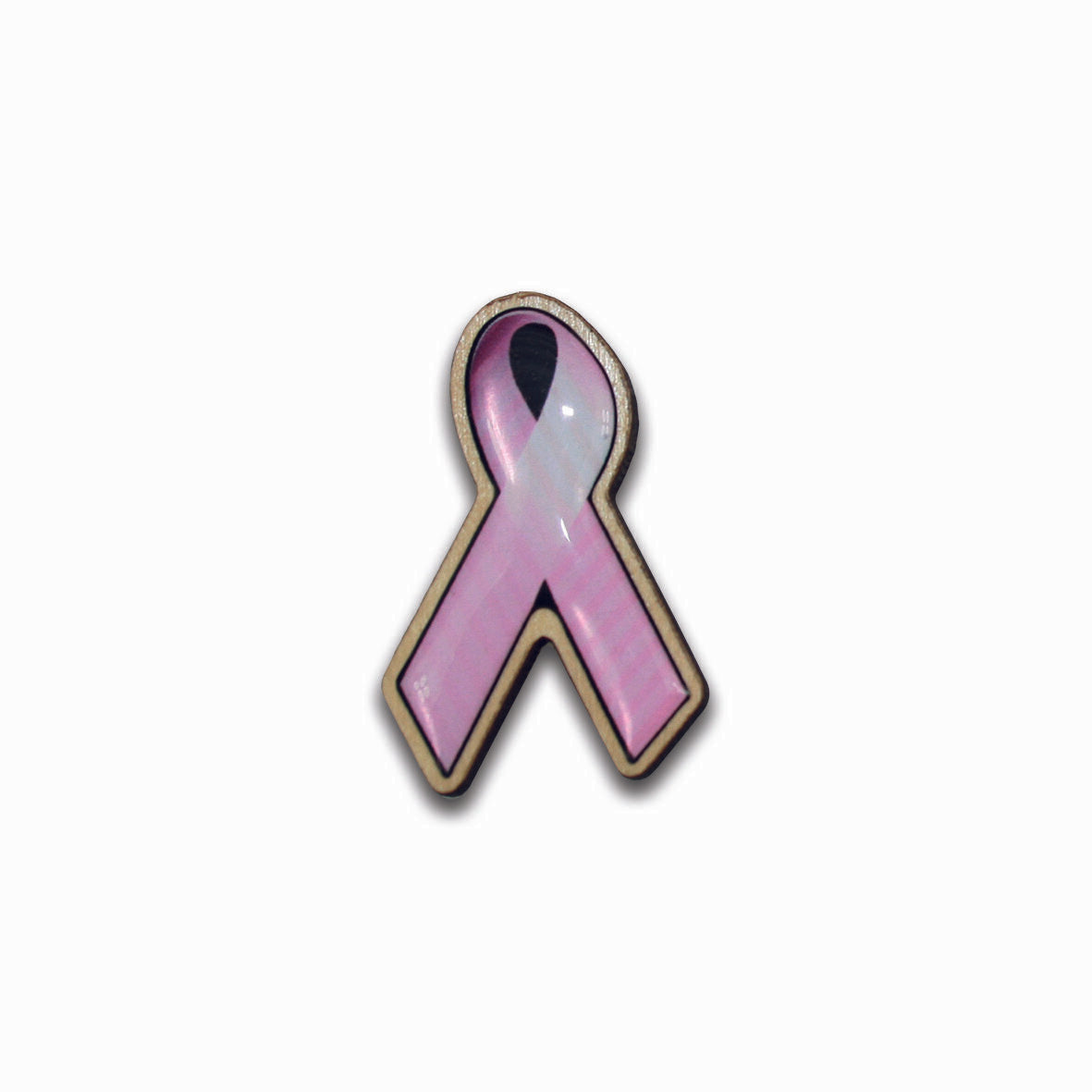 Woodpin breast cancer ribbon