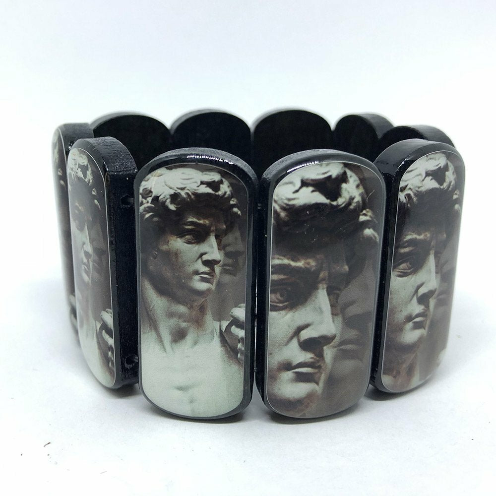 Statement Museum Wooden Bracelet Buonarroti Michelangelo "David"