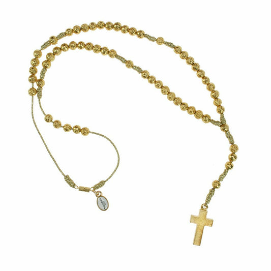 Metall- Rosenkranzkette kurz Gold