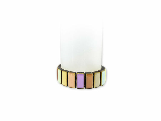 Colour Up wooden bracelet wide "Pastel"
