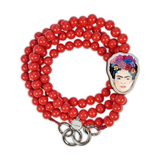 Chaîne de téléphone portable Frida Kahlo Corail