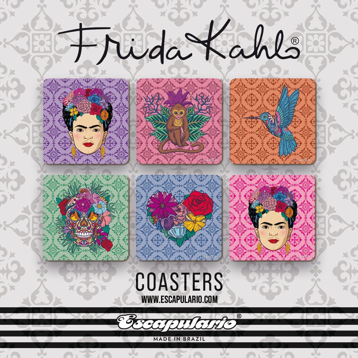 Coasters Set of 6 FRIDA KAHLO