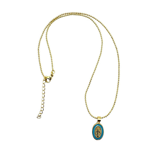 Goldkettchen mit Madonna Blau
