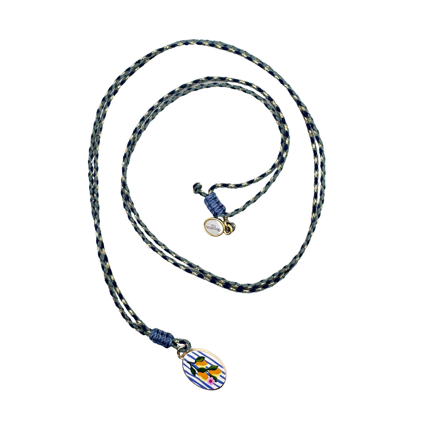 Stringkette mit Keramikanhänger Zitrone