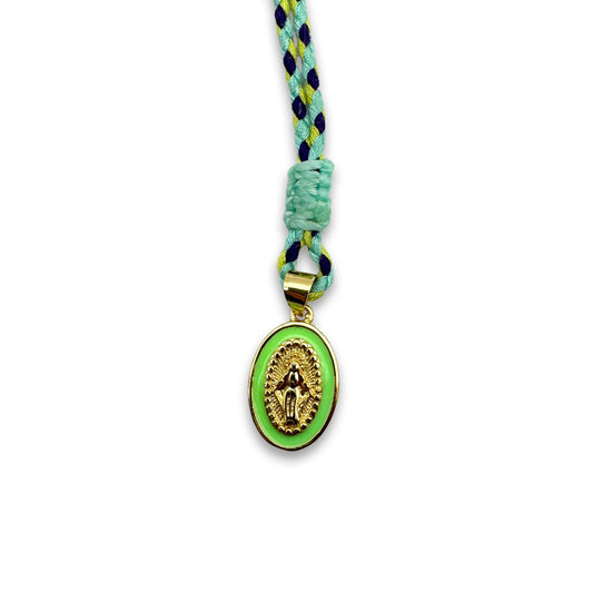 Stringkette mit Madonna Anhänger Grün