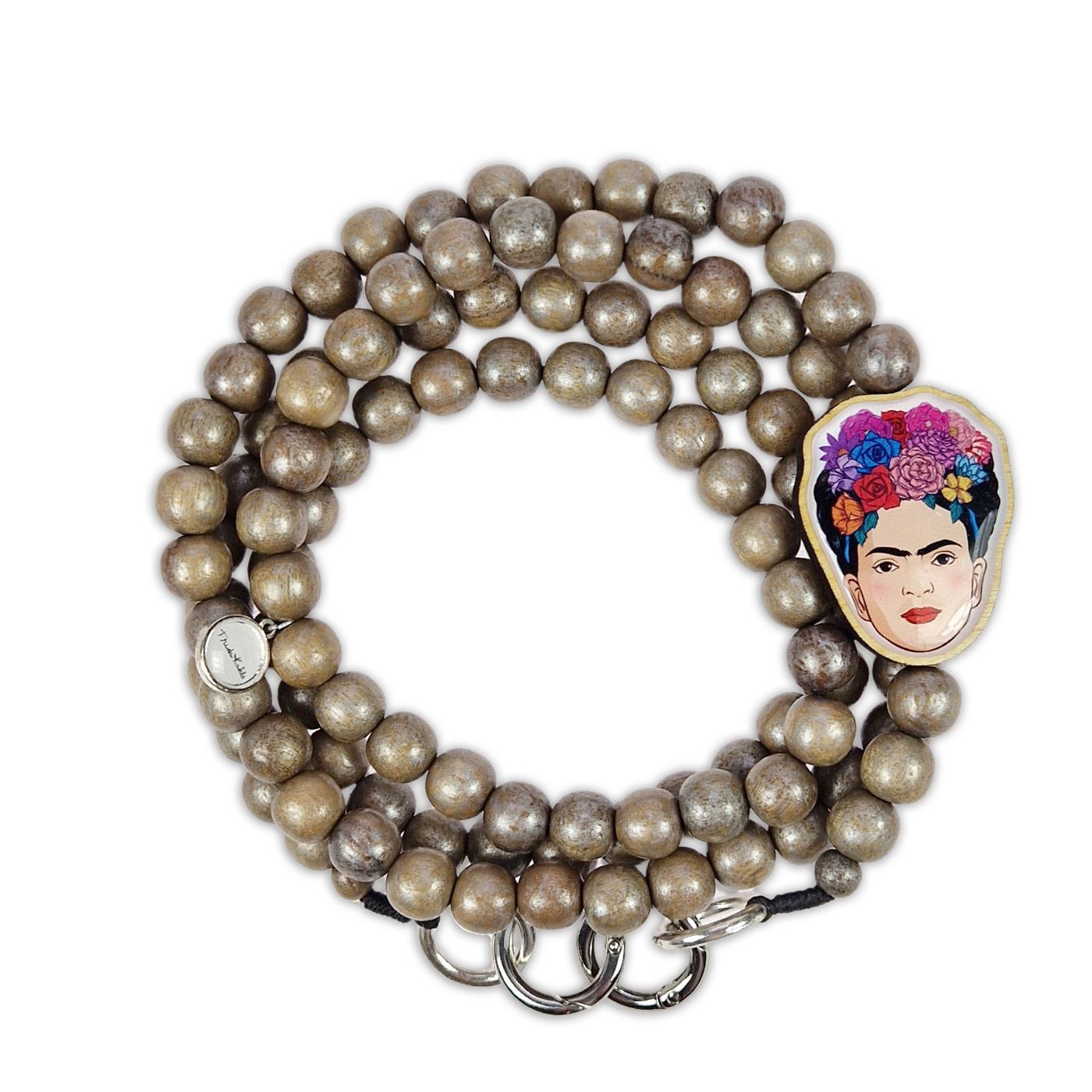 Frida Kahlo Mobile Phone Chain Brown Metallic – Escapulario