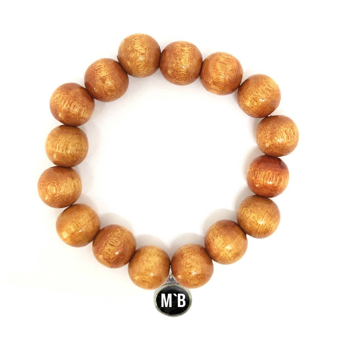 Escapulario Holzperlenarmband in Terracotta aus 12mm Holzperlen mit elastischem Band als warmes erdiges Accessoire für modebewusste Damen.