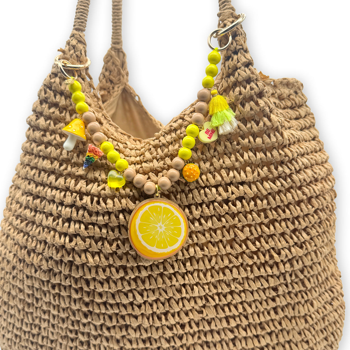 Escapulario Taschenkette Lemon als frische sommerliche Taschenkette fĂĽr Taschen und Handtaschen ein strahlendes Accessoire fĂĽr modebewusste Frauen.
