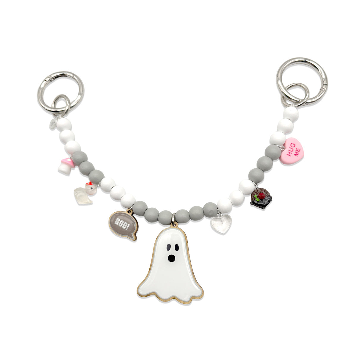 Escapulario Taschenkette MRS BOO als verspielter Charm fĂĽr Handtaschen und Taschen ein niedliches Accessoire als Geschenk fĂĽr Damen.
