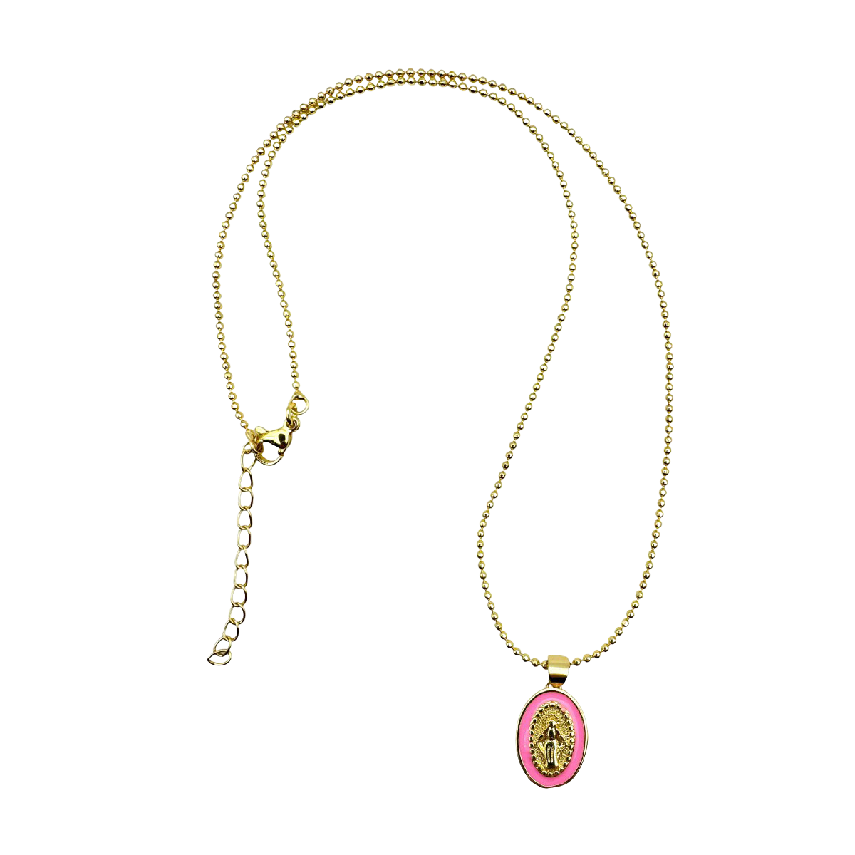Escapulario Kollektion Goldketten mit Madonna, feine vergoldete Halsketten mit Madonna-Anhänger in verschiedenen Farben als eleganter Damenschmuck.