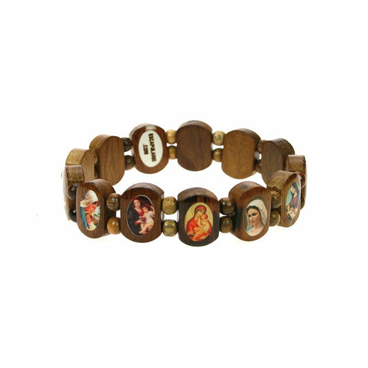 Narrow Escapulario Patron Saint Bracelet brown