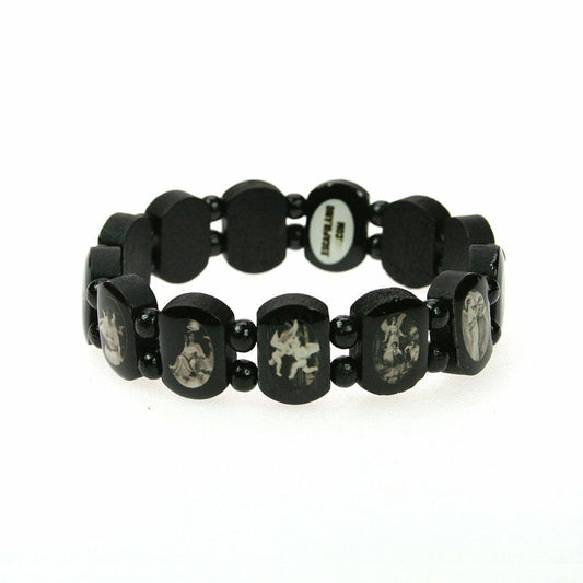 Narrow Escapulario Guardian Angel Bracelet Black