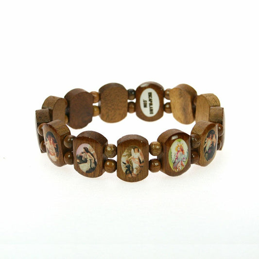 Narrow Escapulario Guardian Angel Bracelet brown