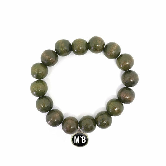Wooden Bead Bracelet Olive