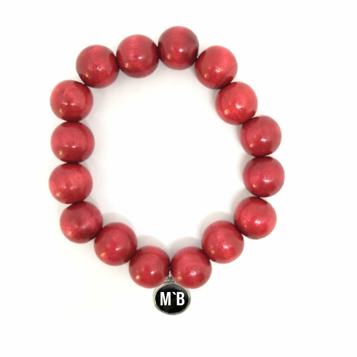 Wooden Bead Bracelet Red