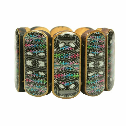 Statement wooden bracelet ethnic brown