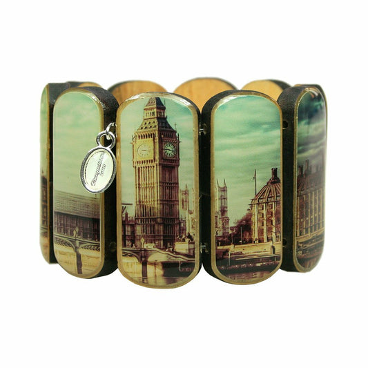 Statement wooden bracelet wide London