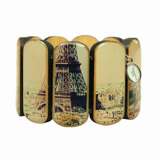 Statement wooden bracelet wide Paris