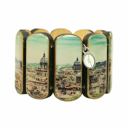Statement wooden bracelet wide ROM