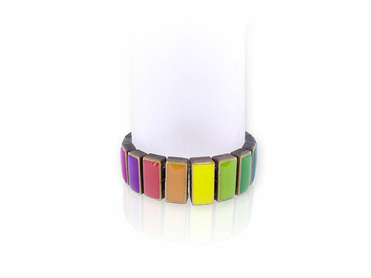Colour Up Holzarmband breit "Bunt"