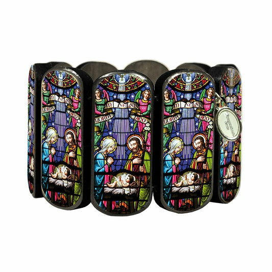 Statement Wooden Bracelet Church Black Nativity