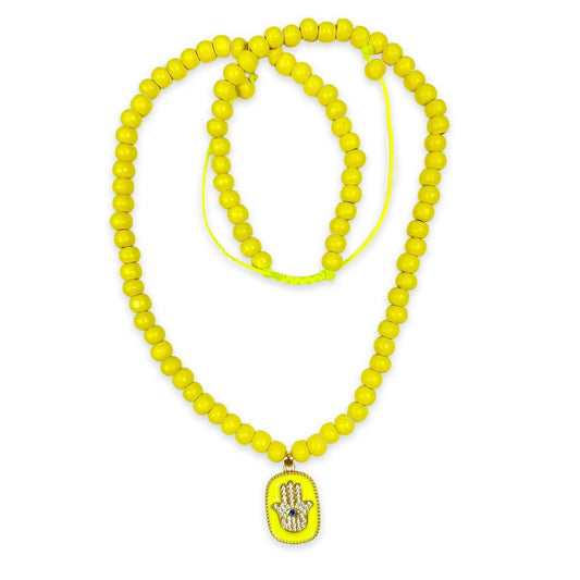 Hamsa Kette Gelb