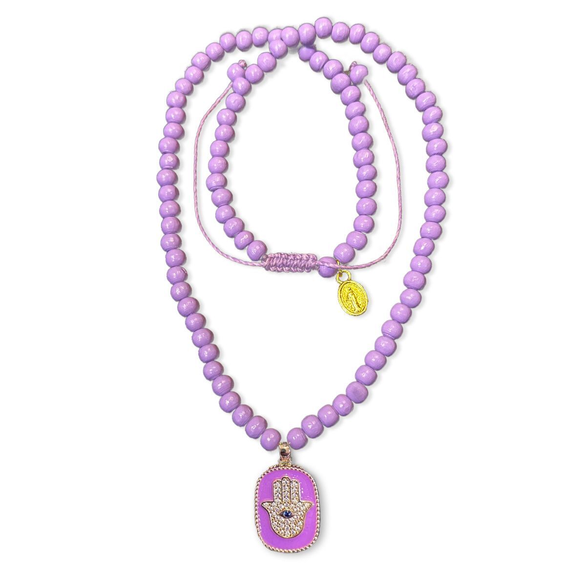 Hamsa Kette Flieder