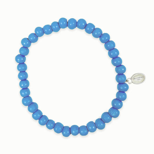 wooden bead bracelet denim blue