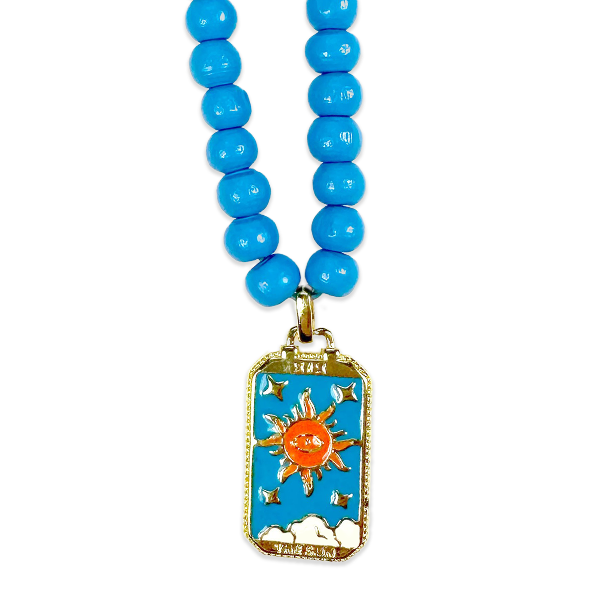 Symbol Necklace Denim Blue with Lucky Charms Pendant