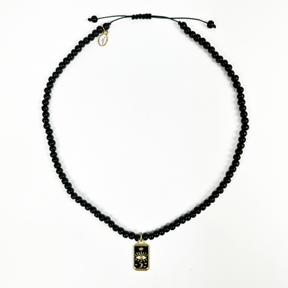 Symbol Necklace Black with Lucky Charms Pendant