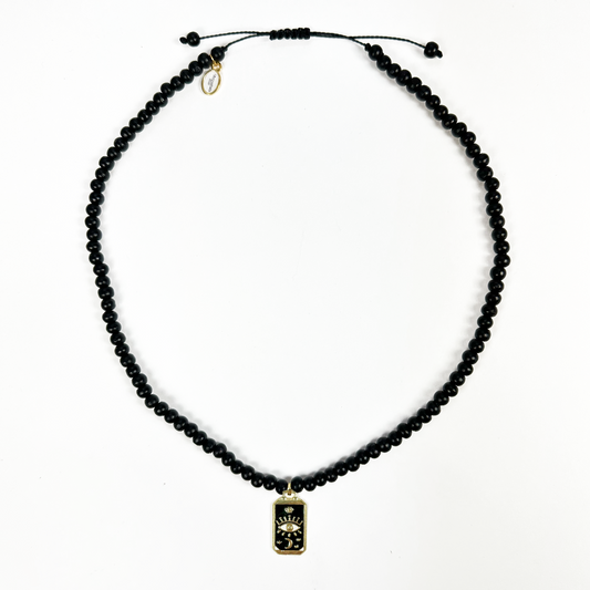Symbol-Kette Schwarz mit Lucky Charms Anhänger