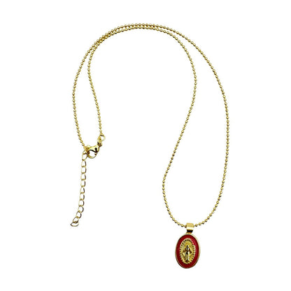 Gold Chain with Madonna Red 