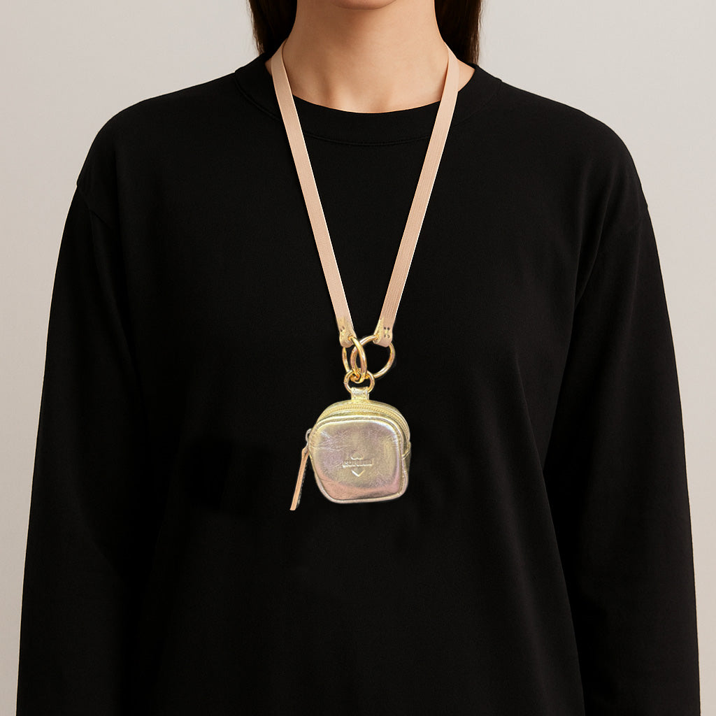 Clip Purse Mini Weissgold Bundle 80cm