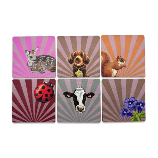 6-piece Coaster Set Beach