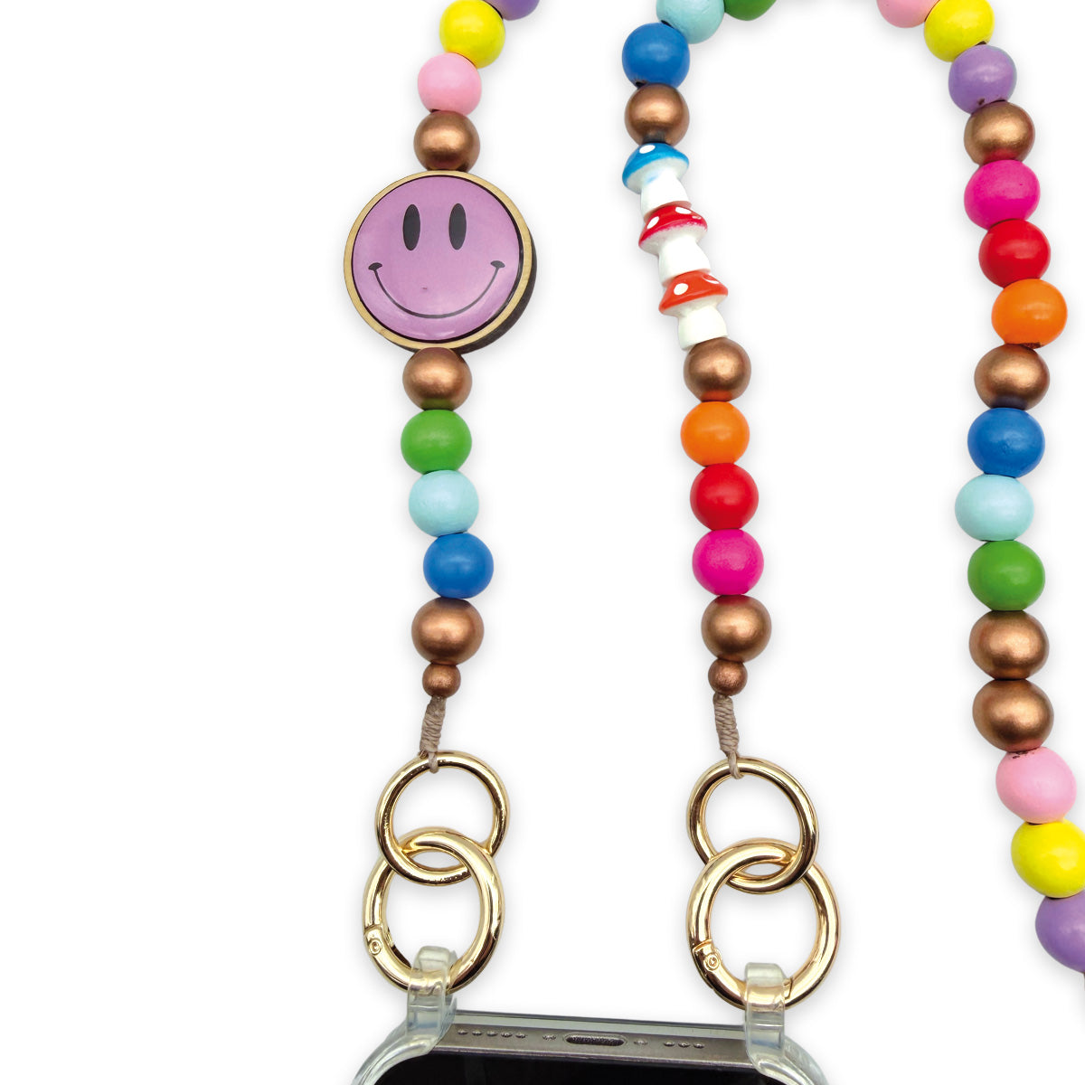 Handykette Smile-Ente-Pilz Bunt Mix