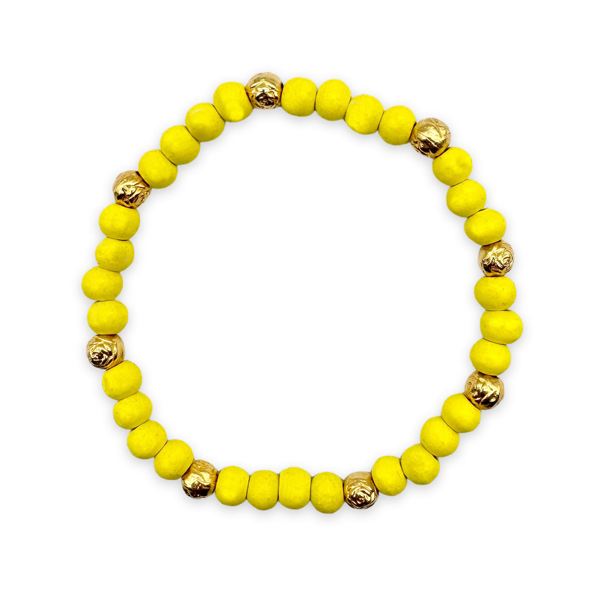 Holzperlen-Armband Lemon mit Rosenperlen