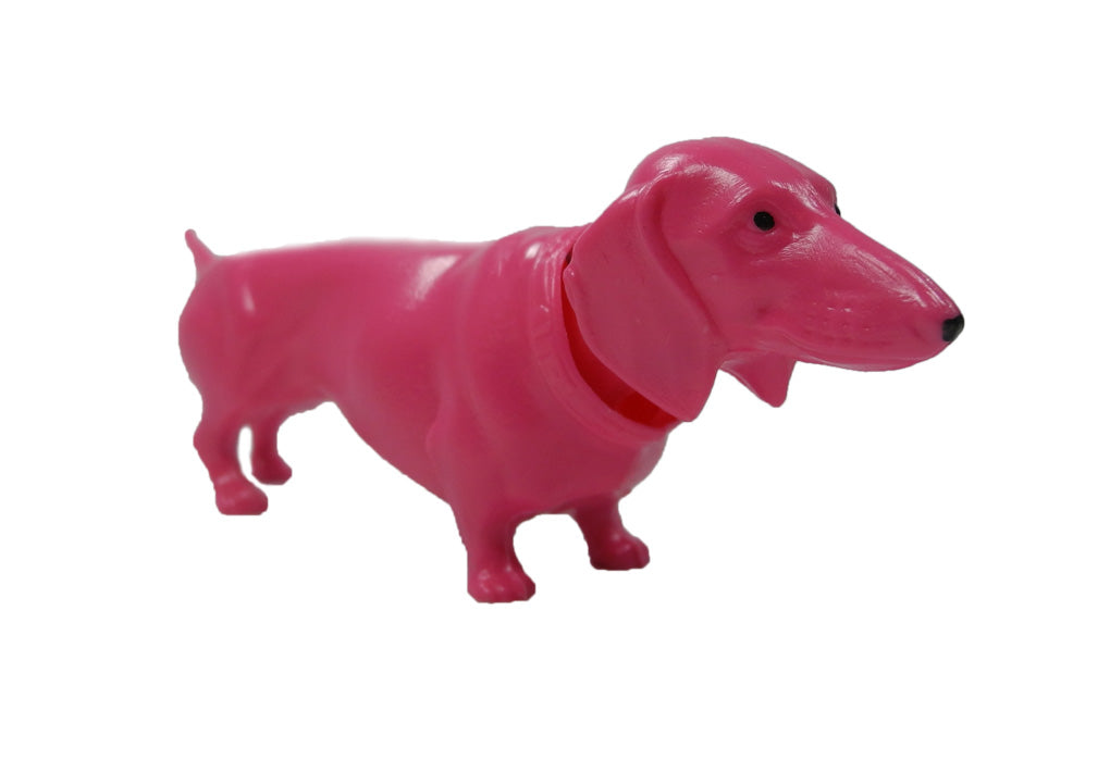 Pink bobblehead dachshund