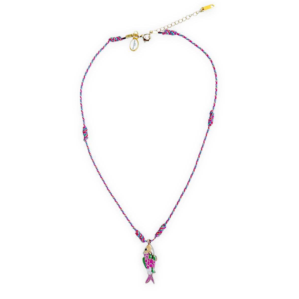Stringkette-Glitzer mit Anhänger Fisch in Rosa