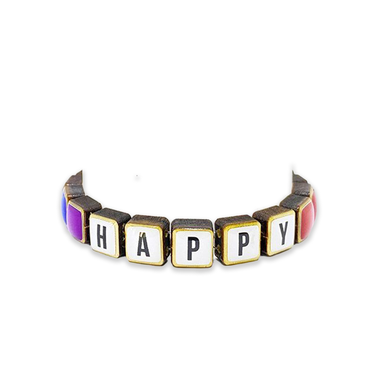 Colour Up wooden bracelet "Happy"