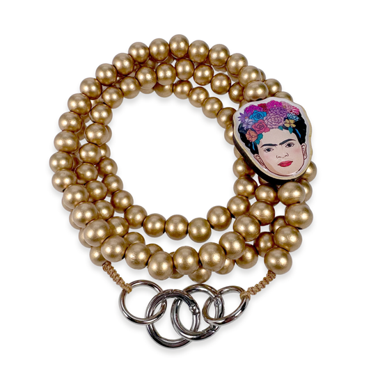 Frida Kahlo Cell Phone Chain Gold