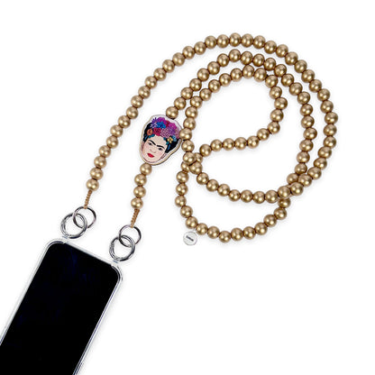Frida Kahlo Cell Phone Chain Gold