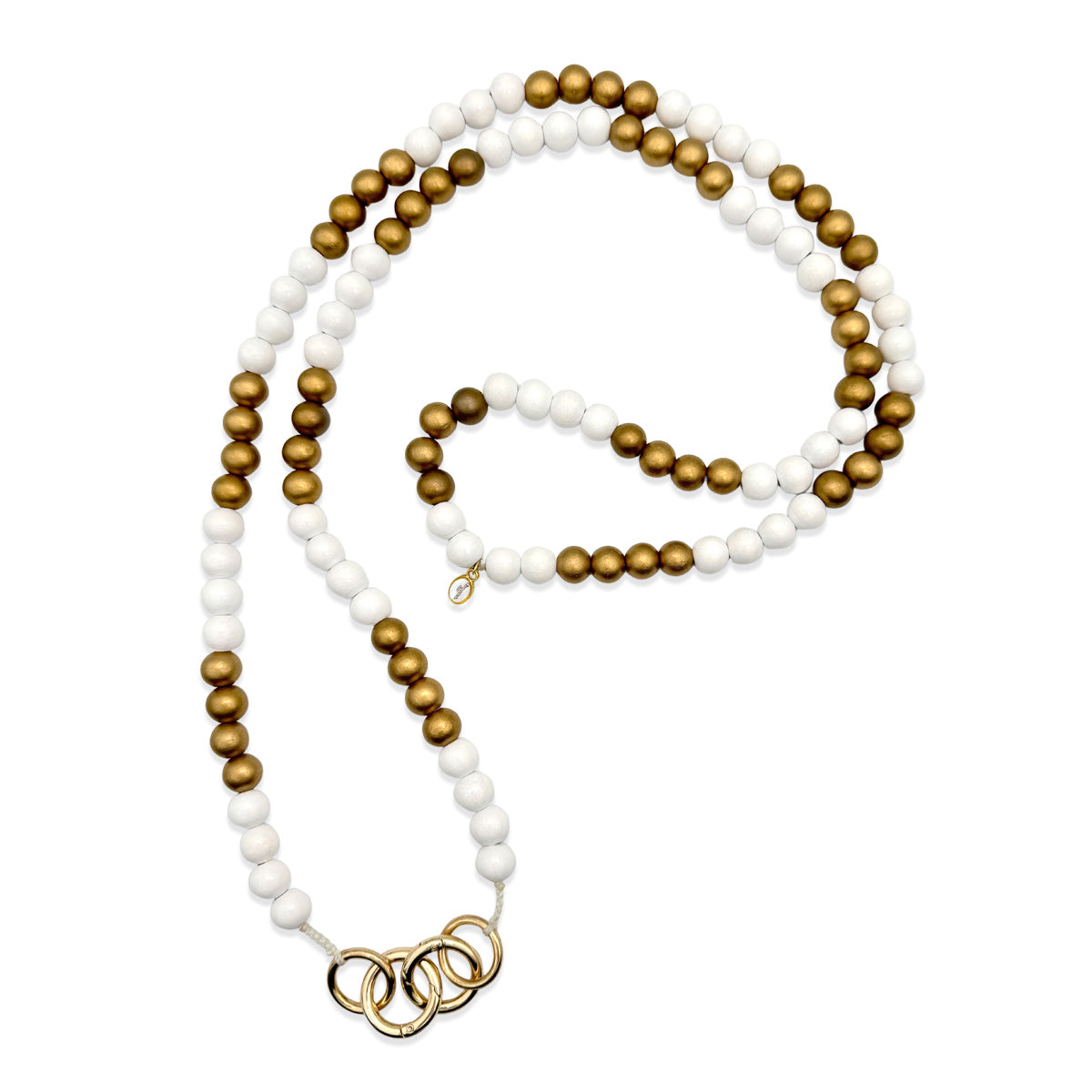 white-gold mobile phone chain