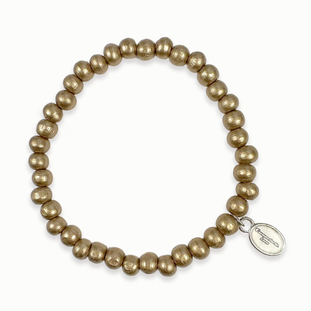 wooden bead bracelet gold