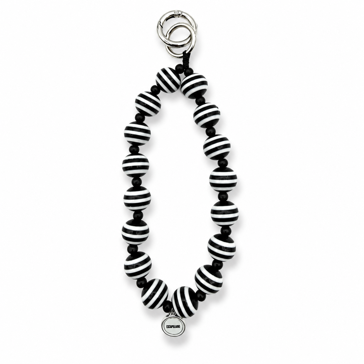 Schlüsselkette Stripe Schwarz