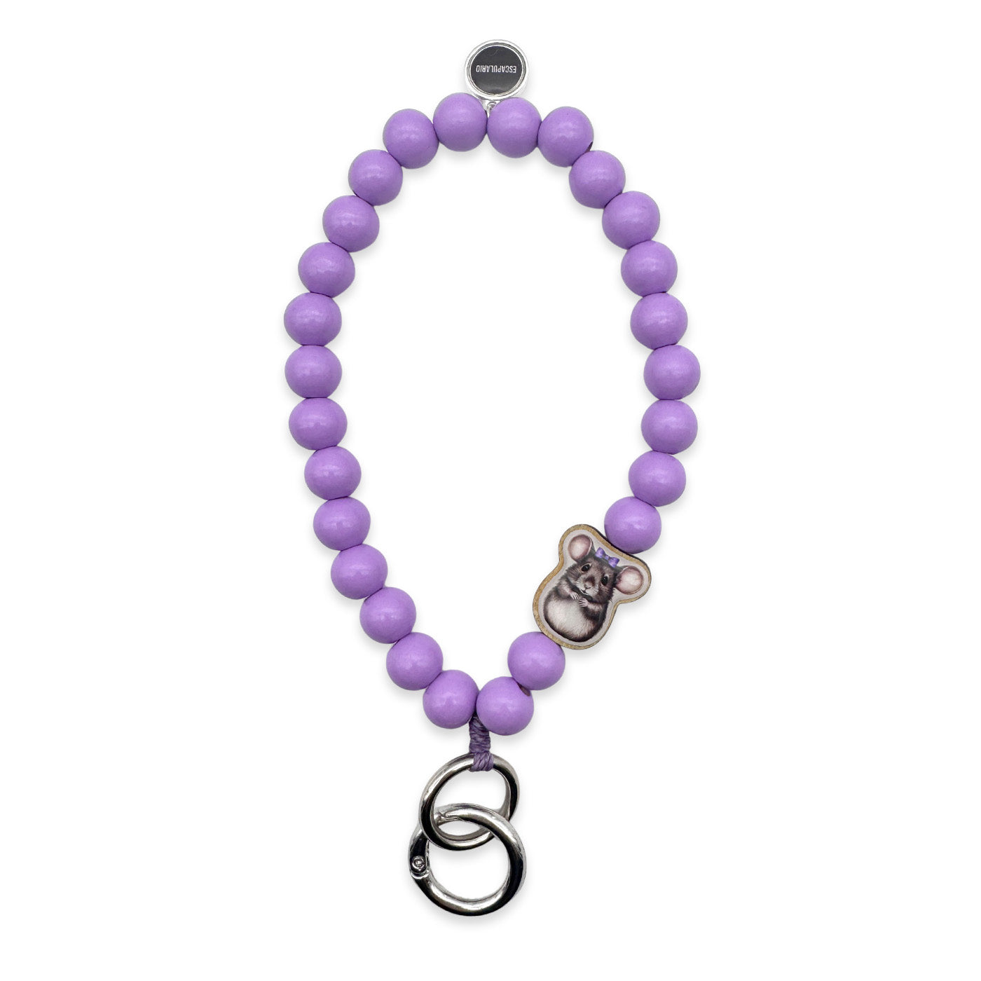 Schlüsselkette Flieder mit Holzpin Maus