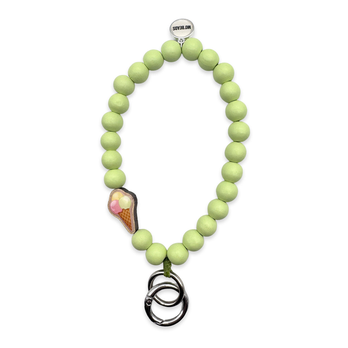 Schlüsselkette Pistazie mit Holzpin Eis
