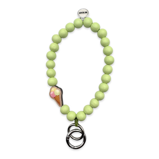 Schlüsselkette Pistazie mit Holzpin Eis